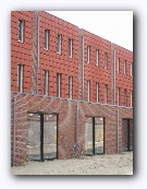 the backs of the houses